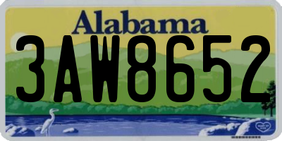 AL license plate 3AW8652
