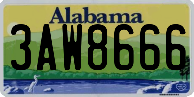 AL license plate 3AW8666