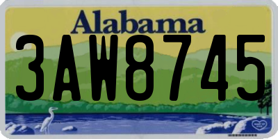 AL license plate 3AW8745