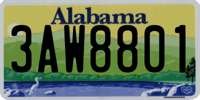 AL license plate 3AW8801