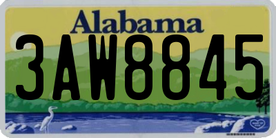 AL license plate 3AW8845