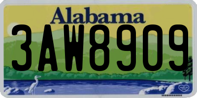 AL license plate 3AW8909