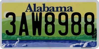AL license plate 3AW8988