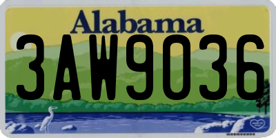 AL license plate 3AW9036