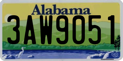 AL license plate 3AW9051