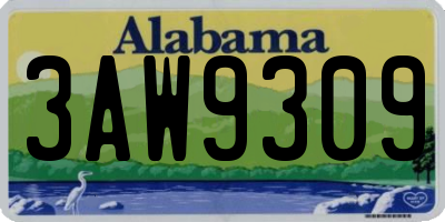 AL license plate 3AW9309