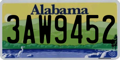 AL license plate 3AW9452