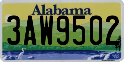 AL license plate 3AW9502