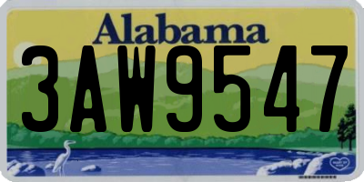 AL license plate 3AW9547
