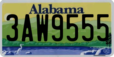 AL license plate 3AW9555