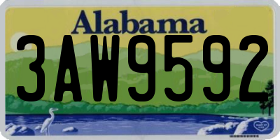 AL license plate 3AW9592