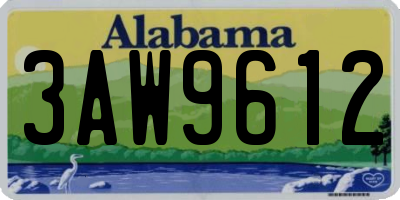 AL license plate 3AW9612