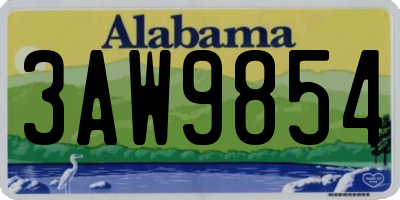 AL license plate 3AW9854