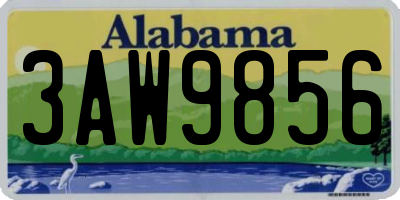 AL license plate 3AW9856
