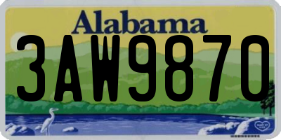 AL license plate 3AW9870