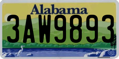 AL license plate 3AW9893
