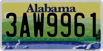 AL license plate 3AW9961