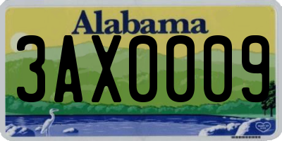 AL license plate 3AX0009