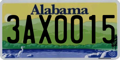 AL license plate 3AX0015