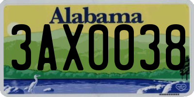 AL license plate 3AX0038