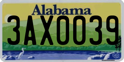 AL license plate 3AX0039