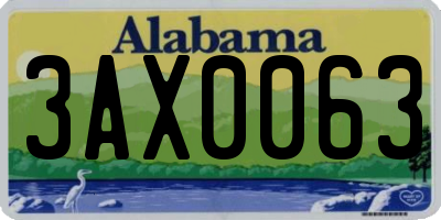 AL license plate 3AX0063