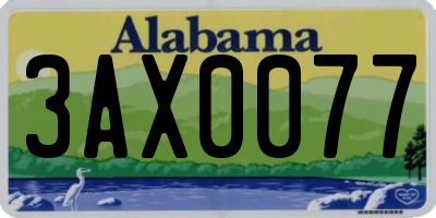 AL license plate 3AX0077