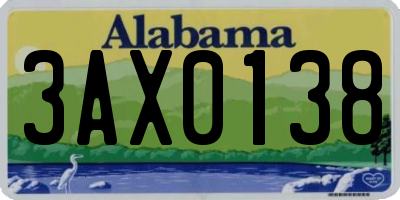 AL license plate 3AX0138