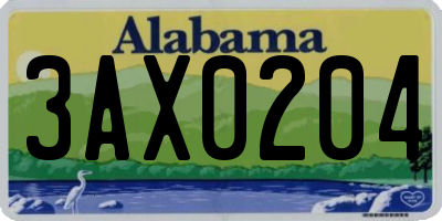 AL license plate 3AX0204