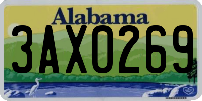 AL license plate 3AX0269