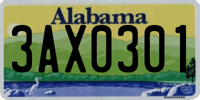 AL license plate 3AX0301