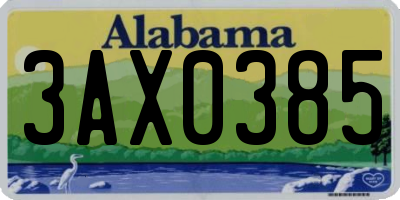AL license plate 3AX0385