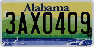 AL license plate 3AX0409