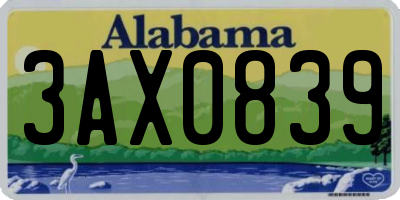 AL license plate 3AX0839