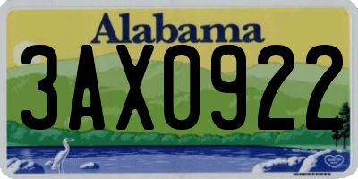 AL license plate 3AX0922