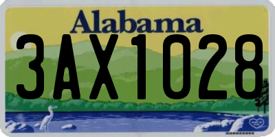 AL license plate 3AX1028