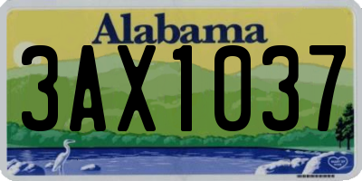 AL license plate 3AX1037