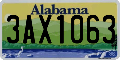 AL license plate 3AX1063