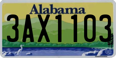 AL license plate 3AX1103