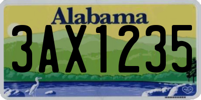 AL license plate 3AX1235