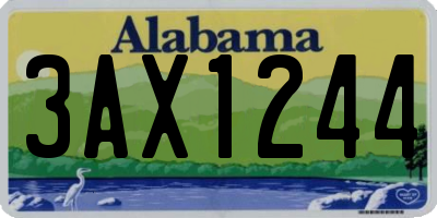 AL license plate 3AX1244