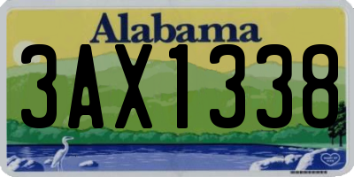 AL license plate 3AX1338