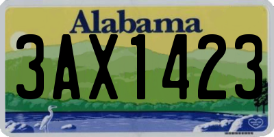 AL license plate 3AX1423