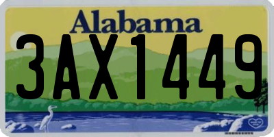 AL license plate 3AX1449