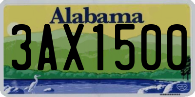 AL license plate 3AX1500