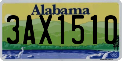 AL license plate 3AX1510