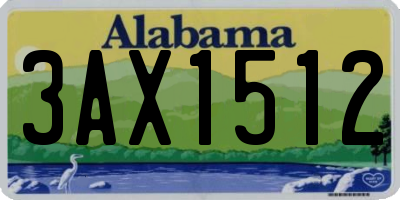 AL license plate 3AX1512