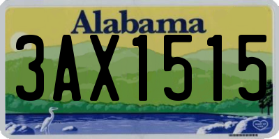 AL license plate 3AX1515
