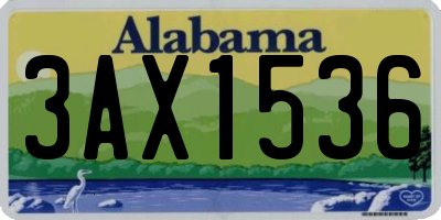 AL license plate 3AX1536