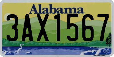 AL license plate 3AX1567